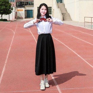 春夏特惠 畢業班服春夏季jk套裝學院風白襯衫女初中高中校服裝大學生黑裙子 蝦皮購物