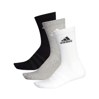 ADIDAS 男女運動中筒襪(三雙入)(三色 襪子 長襪 訓練 愛迪達「DZ9355」 黑白灰