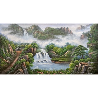 玉山畫廊 開運風水油畫 純手繪油畫大幅 蝦皮購物