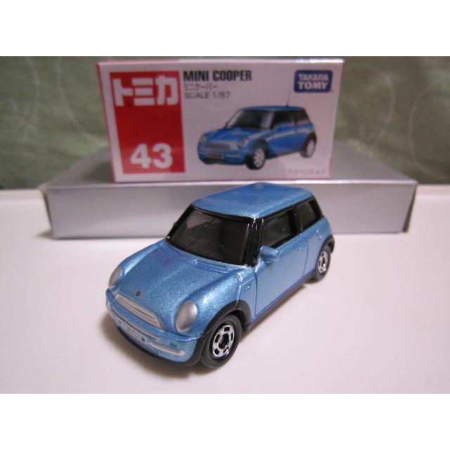 包膜 運費依蝦皮規定TOMY 43 tomica 43 mini cooper 寶馬迷你英國水藍色雙門轎跑車 絕版