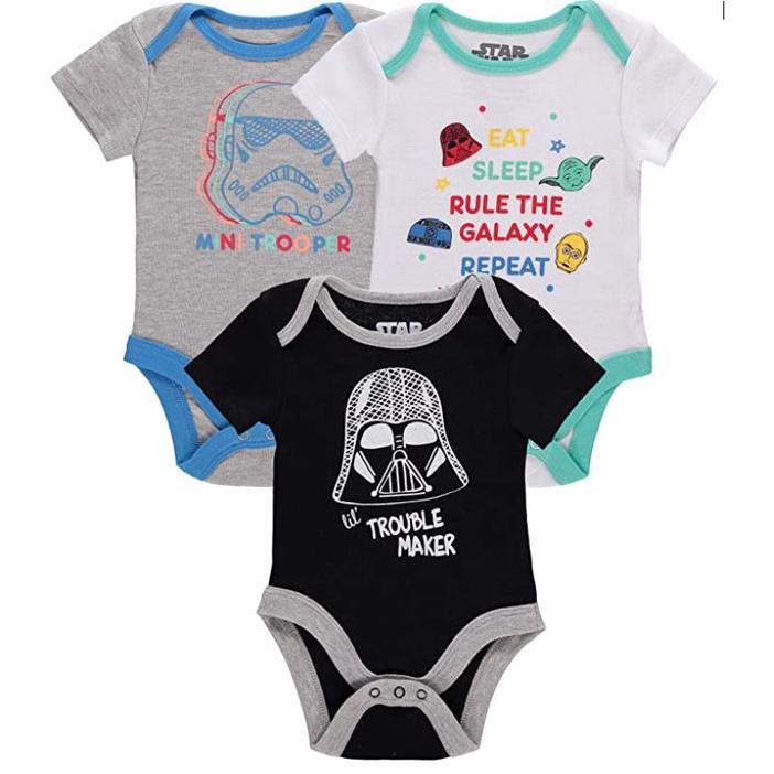C❤️正版❤️美國迪士尼 嬰兒 星際大戰  Star Wars 男童 嬰兒 包屁衣 新生兒 衣服 短袖 三件組