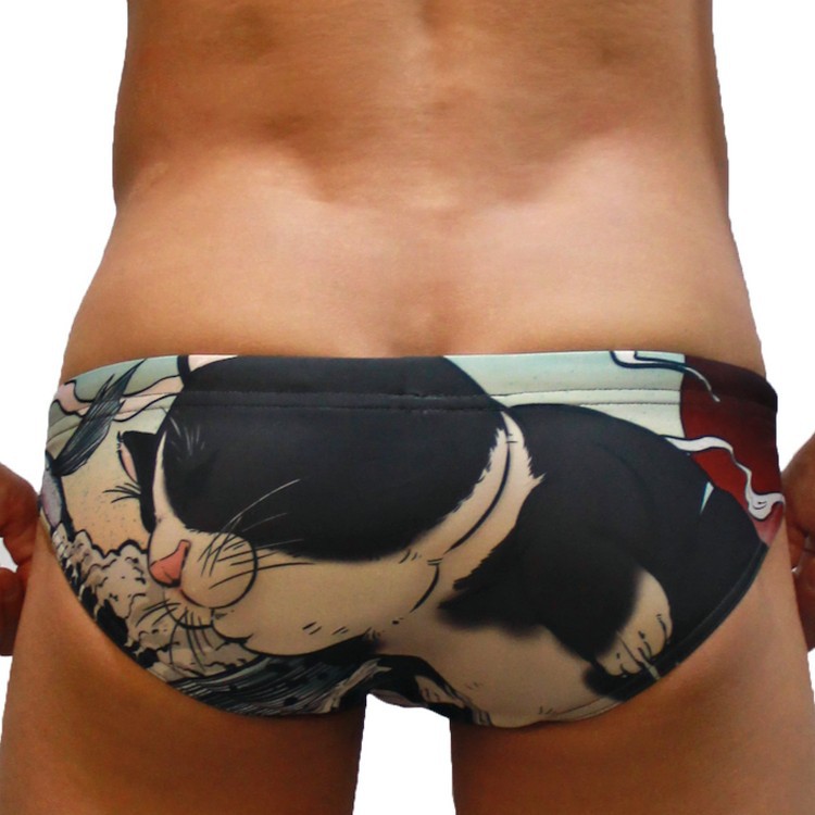 【Neptune Scepter】海神權杖 超低腰立體三角泳褲(黒腹山CAT-03) ｜男泳褲 比基尼 海灘 台灣製