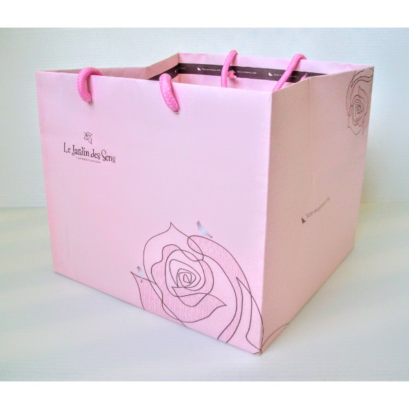[粉色玫瑰-小]平放手提袋10入組~禮品袋.蛋糕盒提袋.派袋袋.禮品袋.環保袋~尺寸22.5*21.5*19cm~~