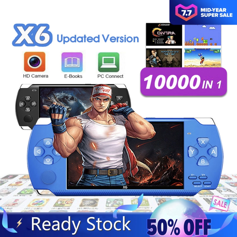 Psp X6 4 3 英寸掌上游戲機遊戲機遊戲32 位8gb 支持psp 遊戲 視頻 電子書 帶有10 蝦皮購物