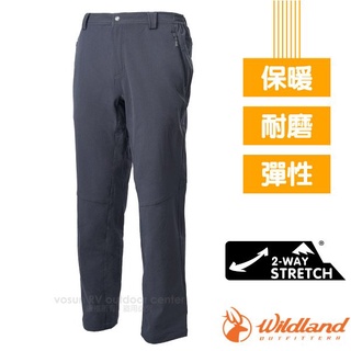 【荒野 WildLand】男 款雙向彈性排汗高透氣保暖機能長褲(3D 立體剪裁)_中灰_62308