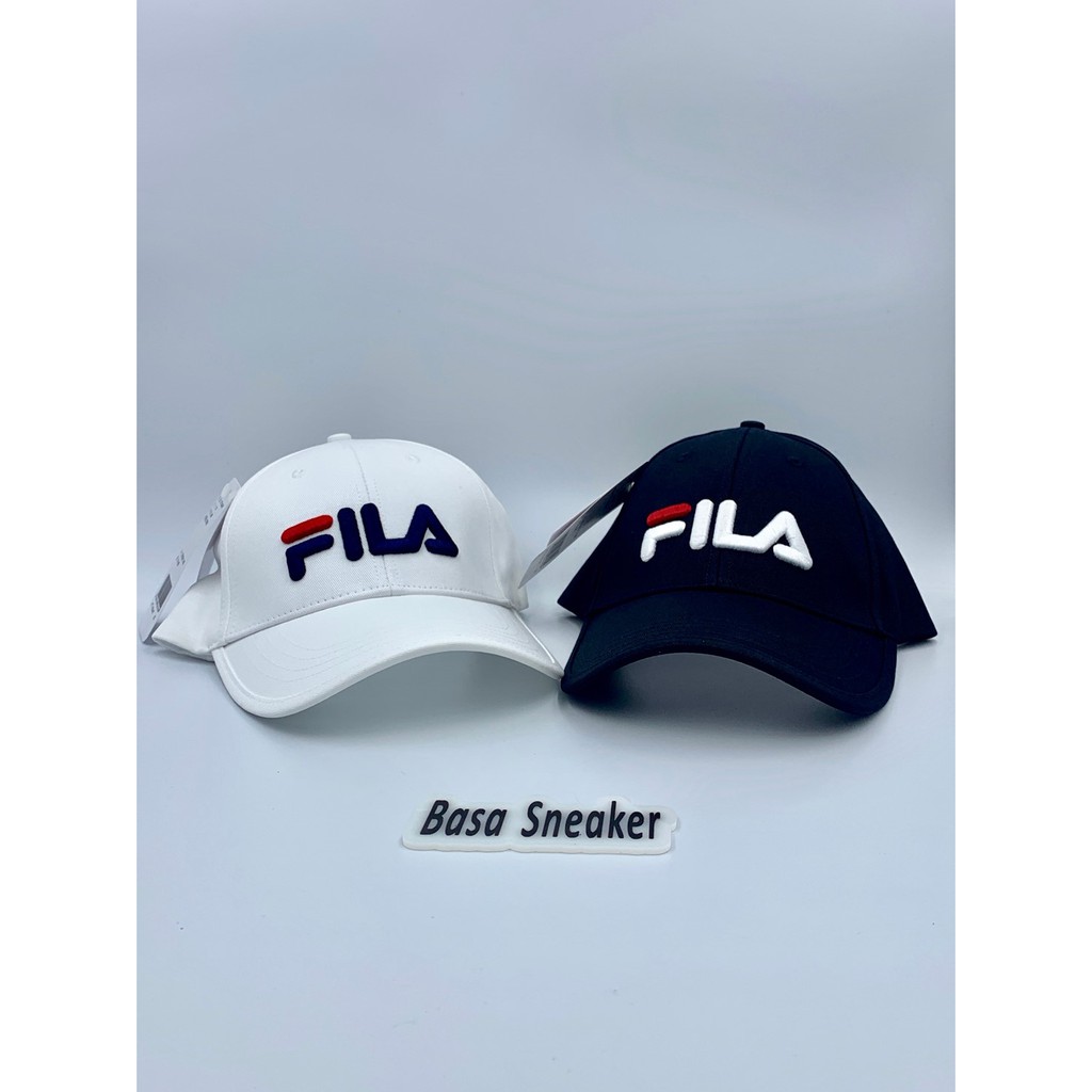 FILA 老帽 鴨舌帽 電繡 深藍/黑/白 魔鬼氈 經典基本款 cap 彎帽 FILA黑 FILA白 FILA藍 老帽