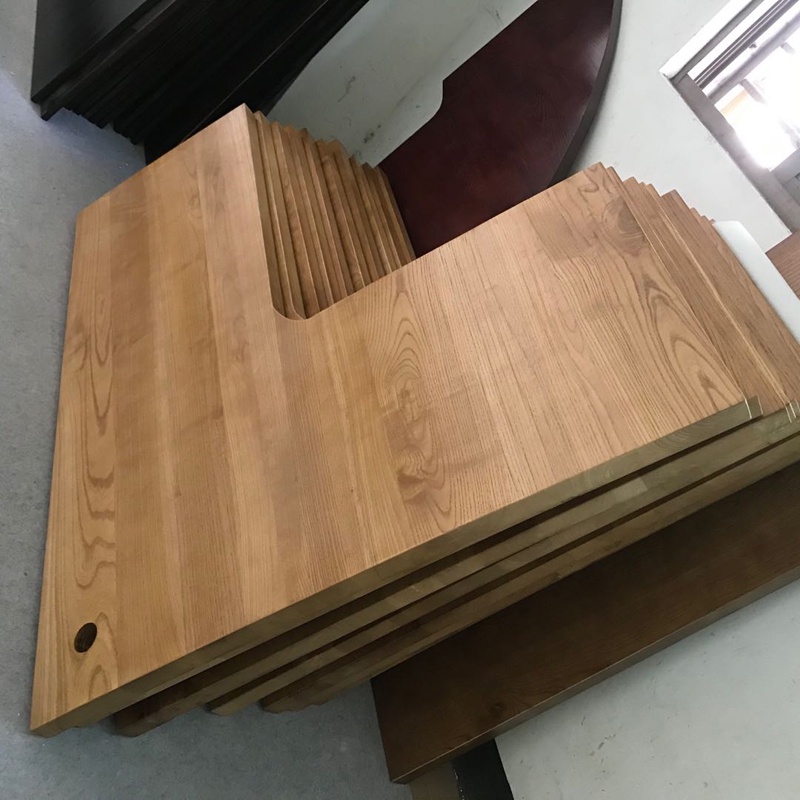 免運 客製化桌板 實木設計 定製木板實木板材榆木板桌板轉角桌麵板隔板原木大板桌書桌吧臺板