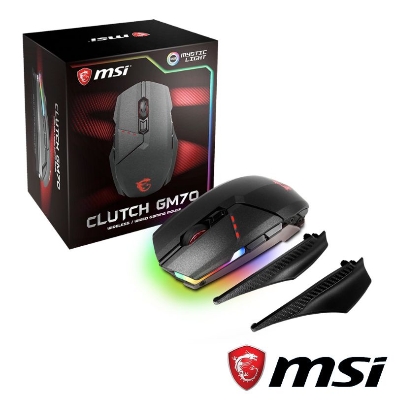 Msi GM70電競滑鼠.無線+有線（RGB燈效）
