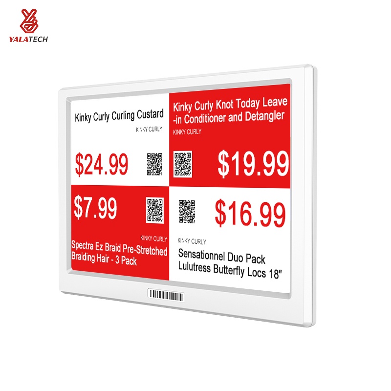 Yalatech 電子貨架標籤 7.5 英寸 Eink 顯示屏 3 色黑色/白色/紅色超市價格標籤