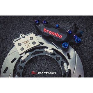 [J.M傑米車藝]🔥送螺絲🔥Brembo對四卡鉗 黑底紅 對四 勁戰、雷霆S、JETS、六代、DRG、FORCE、黑曼巴