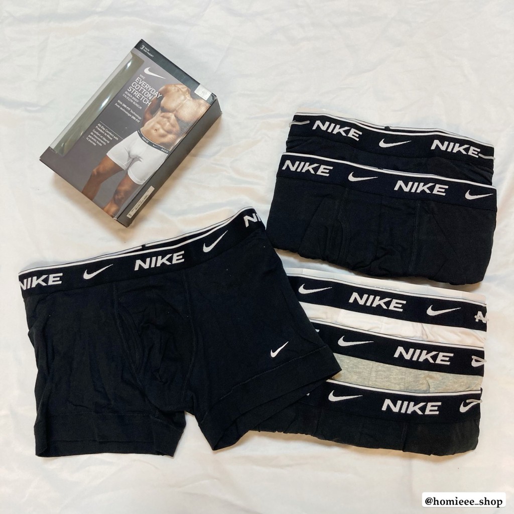 【Homieee】Nike Dri-fit 內褲 四角褲 運動內褲 快乾 三件組 黑色