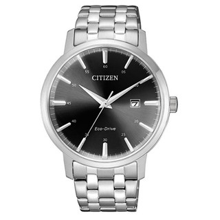 【CITIZEN 星辰】簡約時尚光動能腕錶 黑x銀 BM7460-88E