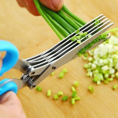(現貨)多功能家用蔥花紫菜五層剪刀 不銹鋼多層廚房剪刀 強力碎紙剪刀(隨機不挑色)