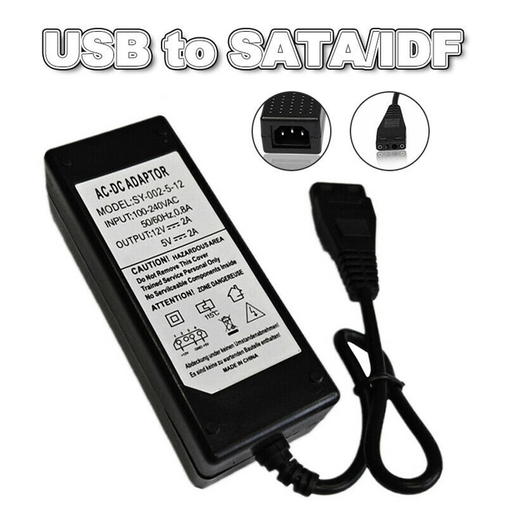 12v/5v 2A USB 轉 IDE/SATA 電源適配器硬盤/HDD AC DC