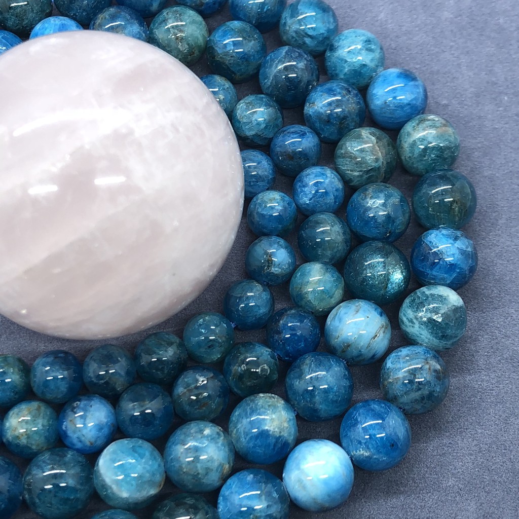 AA 天然藍磷灰石散珠圓珠手串珠半成品手鍊項鍊DIY飾品配件廠家直供 6-12mm