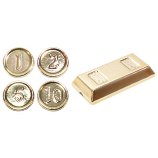 【臺中翔智積木】LEGO 樂高 97053 全新 零件 Utensil Coins and Ingot 電鍍金硬幣金塊包
