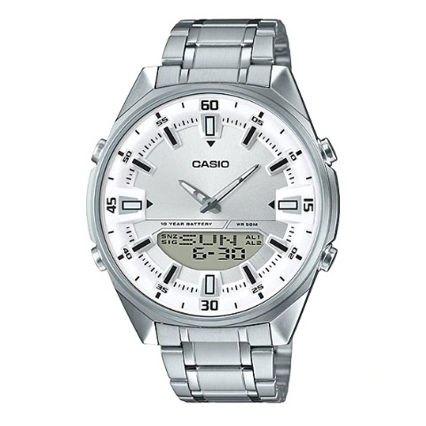 全新 CASIO 10年電力 雙顯 簡約多功能時尚腕錶 AMW-830D-7A