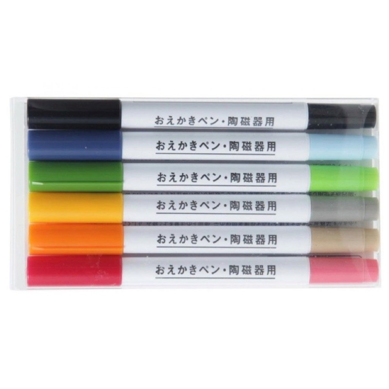 無印良品 MUJI 日本製 陶瓷專用畫筆 共6隻11色/組 製作獨一無二產品 陶瓷筆 6支裝彩色雙頭水彩筆