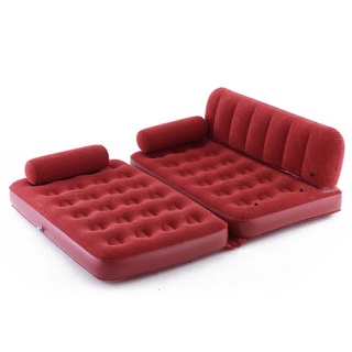 台灣現貨 沙發床 植絨兩用充氣可折疊沙發床雙人黑色多功能氣墊床防磨
