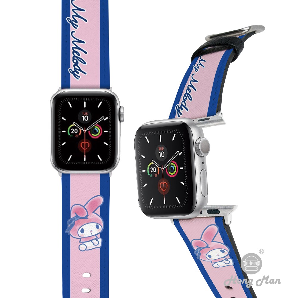 【Hong Man】三麗鷗 Apple Watch 皮革錶帶 啾啾美樂蒂