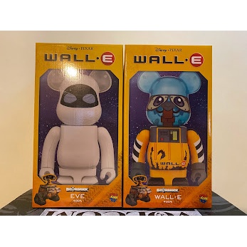 瓦力 伊芙 BE@RBRICK 400% 兩款一套合售WALL・E 迪士尼皮克斯庫柏力克熊