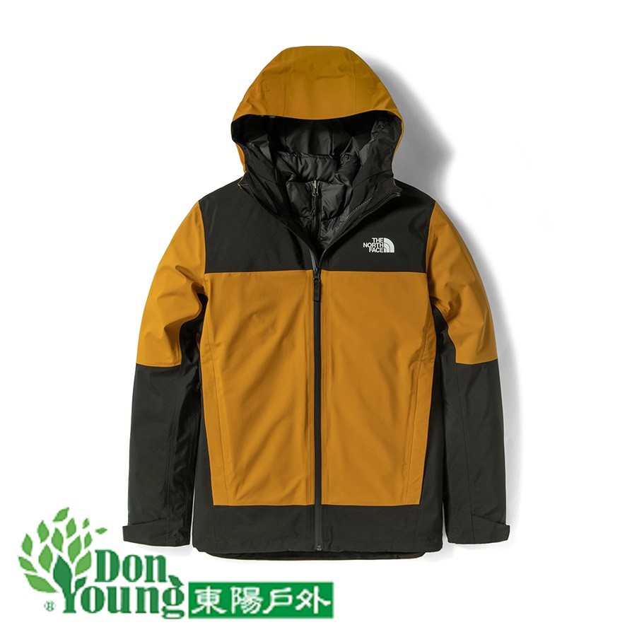 【THE NORTH FACE】秋冬新款北面男款黑色防水透氣三合一外套 保暖防水 兩件式 NF0A4N9TKX7