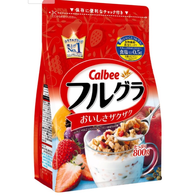 Calbee水果穀麥片-卡樂B Furugura口感豐富800克