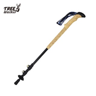 【Treewalker露遊】露遊碳纖登山杖 輕量快扣登山杖 三節登山杖 伸縮式登山杖65-135cm 軟木握把 徒步手杖