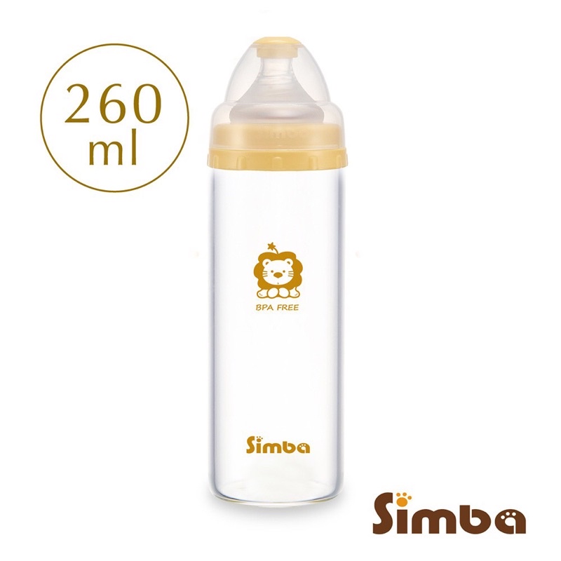 全新現貨 ⭐️ 小獅王辛巴 超輕鑽寬口直圓玻璃大奶瓶(260ml)