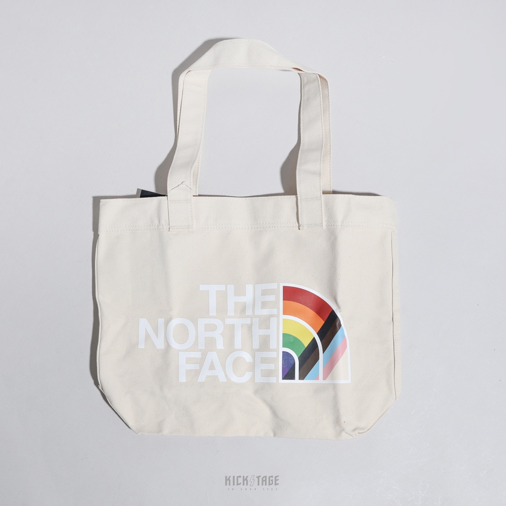 THE NORTH FACE PRIDE TOTE TP 米色 彩虹LOGO 帆布袋 托特包【NF0A52UF58R】