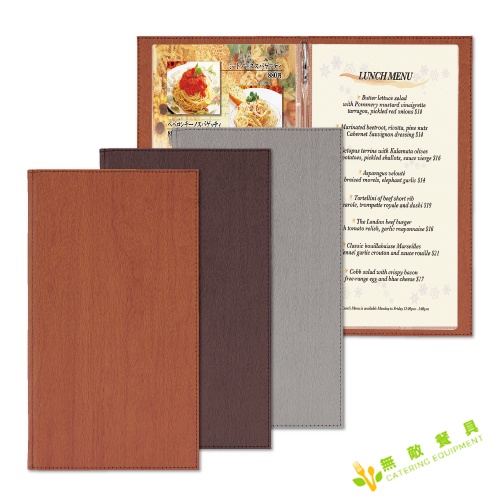 【無敵餐具】SHIMBI日本製木紋菜單本(A4縱長-4P)品質優良餐廳專用菜單本透明價目本 量多可來電洽詢