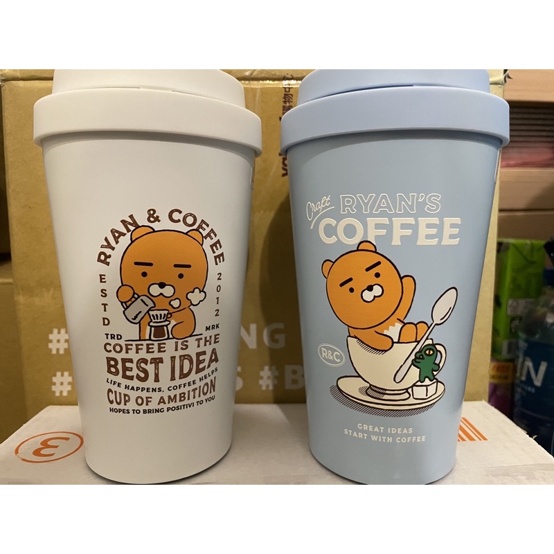 KAKAO Friend & LocknLock Ryan 屁桃 咖啡杯、保溫杯、黑白粉升級版550ml、400ml