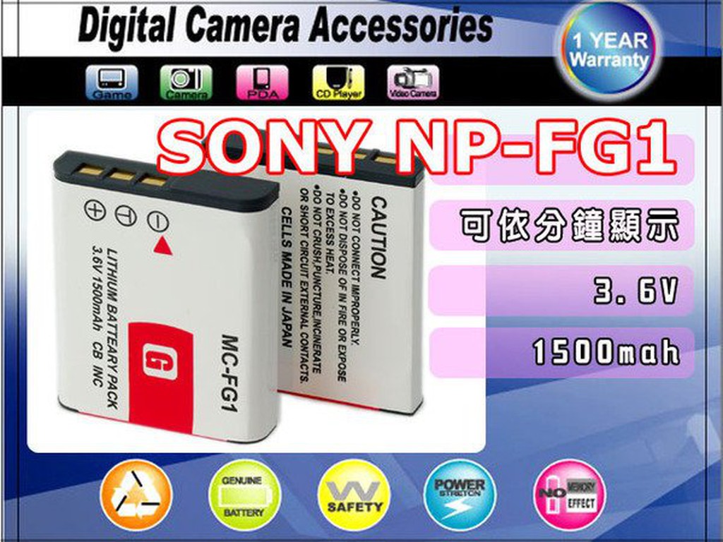 數位小兔 SONY NP-BG1 NP-FG1 鋰電池 W290,W300, H3,H7,H9,H10,H20