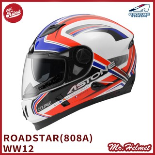 【安全帽先生】{買就送好禮} 法國 ASTONE 808 ROADSTAR WW12 白藍紅 安全帽 內墨片 雙D扣