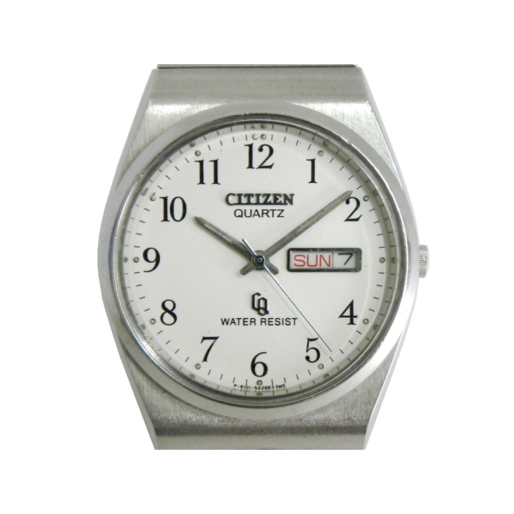 [專業] 石英錶 [CITIZEN 20100637] 星辰 圓形石英錶[銀白面+星+日期]時尚/軍錶