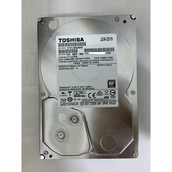 保固內 Toshiba 硬碟 3TB