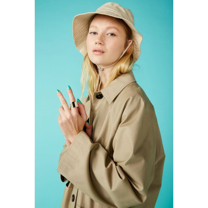 ASOS Monki coat with oversized pockets in beige/風衣