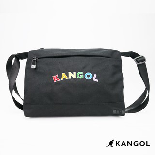 KANGOL 袋鼠 彩色電繡 手拿包 側背包 斜背包 橫式包 6055380020