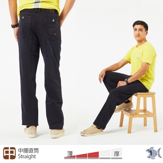【NST Jeans】美式刺繡徽章 紮實牛仔男褲(中腰直筒) 390(5938) 台灣製 中年男裝 現貨
