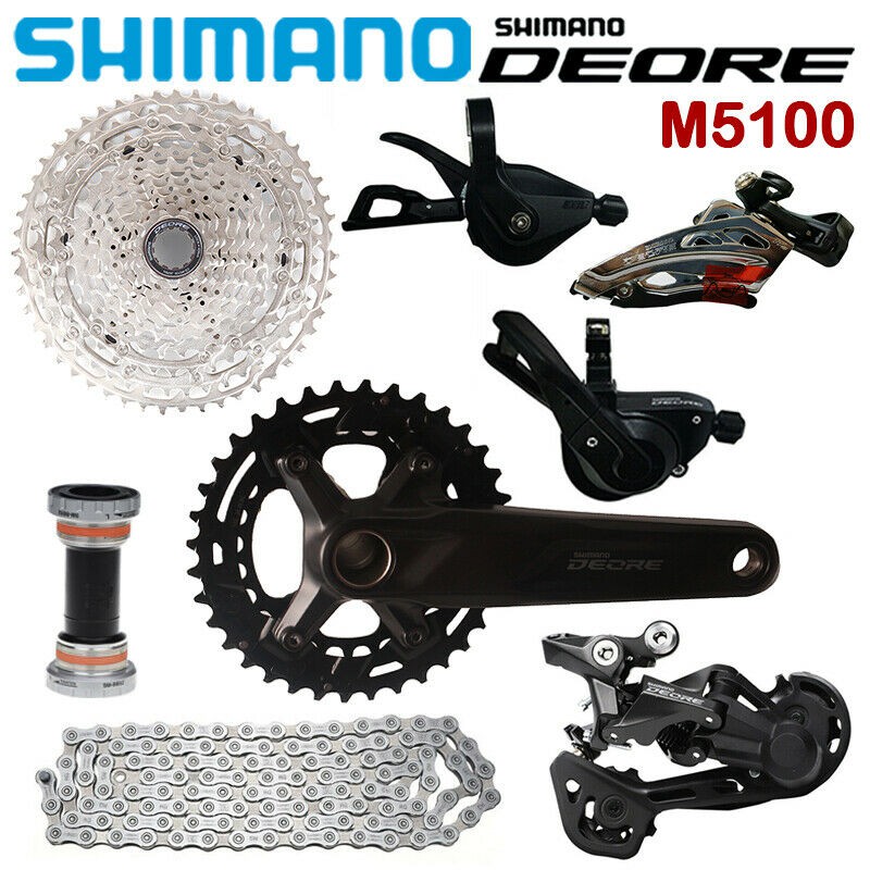 Shimano DEORE M5100 套件 2x11 速度飛輪曲柄組 36T 26T 170MM 175MM 自行車
