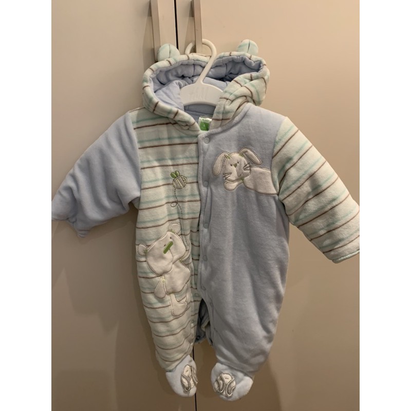 Carter’s 卡特6個月男嬰保暖連帽連身衣/兔裝/包腳衣