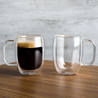 ins咖啡杯 馬克杯 隔熱雙層玻璃杯 高硼矽玻璃 耐高溫 雙層杯 創意咖啡杯 拿鐵咖啡 玻璃牛奶杯 紅酒杯 茶杯 禮品