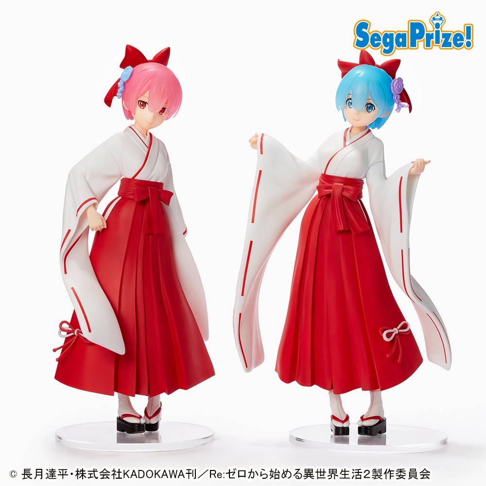 模販珍藏館 現貨 Sega 景品re 從零開始的異世界生活拉姆 雷姆巫女服 蝦皮購物