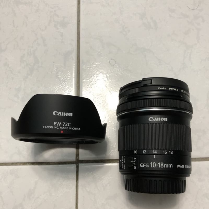 ［二手 ］Canon EF-S 10-18mm F4.6-5.6 STM 超廣角變焦鏡 /附遮光罩