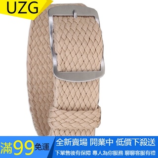 【UZG】20mm 22mm 18mm 16mm 14mm 編織尼龍錶帶錶帶帆布北約手錶手鍊純色手錶配件腕帶