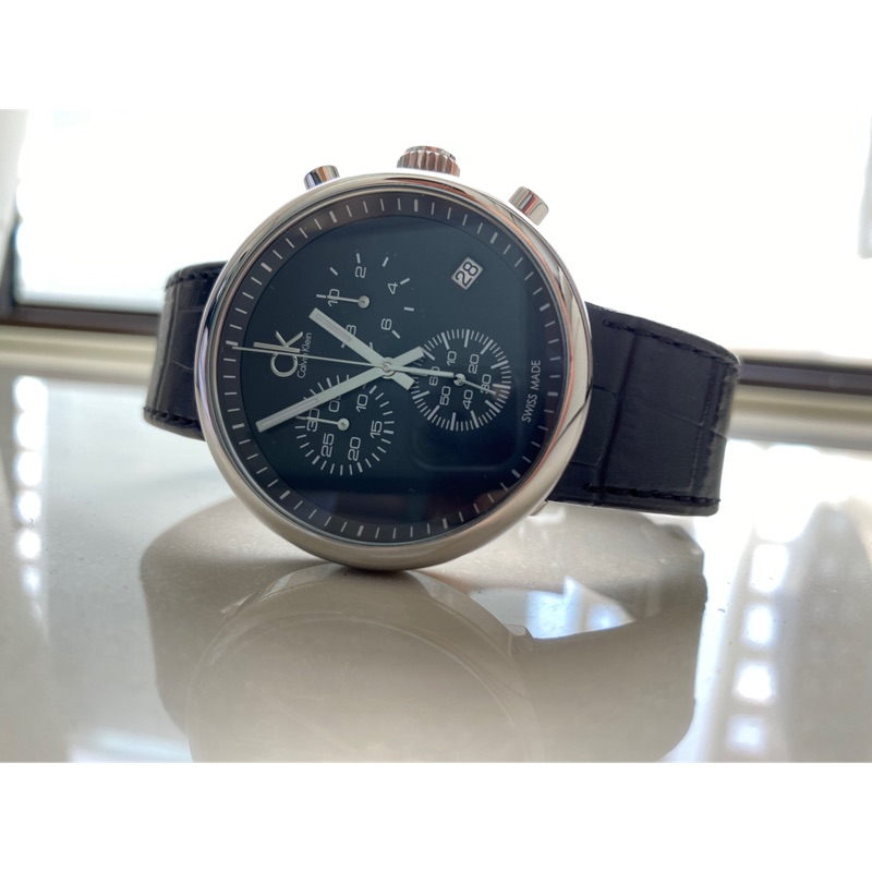 二手正品 近全新 CK 錶 三眼計時 CK手錶 售$3000