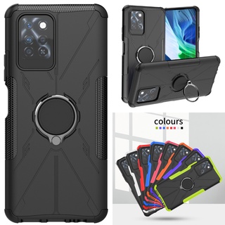 適用於 Infinix Note 10 Pro Luxury Hybrid Armor 防震手機殼車載磁環支架支架蓋