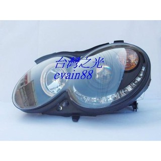台灣之光 全新 W209 C209 03~09年 黑底 LED 光條 魚眼 投射 大燈 頭燈 CLK240 CLK280