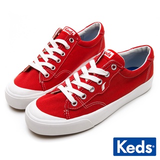 【Keds】CREW KICK 經典半月帆布綁帶休閒鞋-紅 (9193W122828)