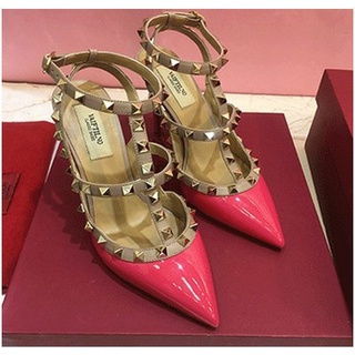 「Chicwalks女鞋店」 素色漆皮高跟鞋 性感霧面細跟涼鞋女 6公分 8公分 10公分 真皮鉚釘尖頭婚鞋 新娘鞋伴